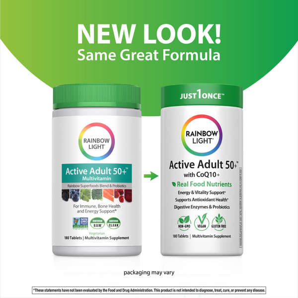 Active Adult 50+ plus Real Food Nutrients, 180 Vegan Caplets