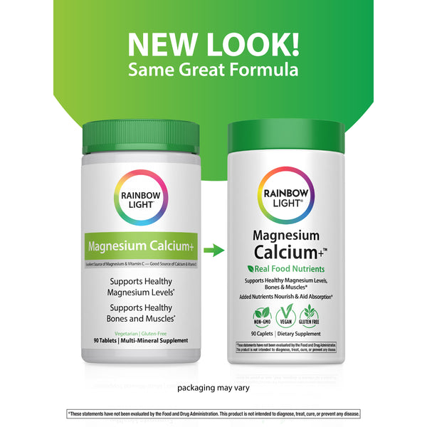 Magnesium Calcium + Real Food Nutrients, 90 Vegan Caplets