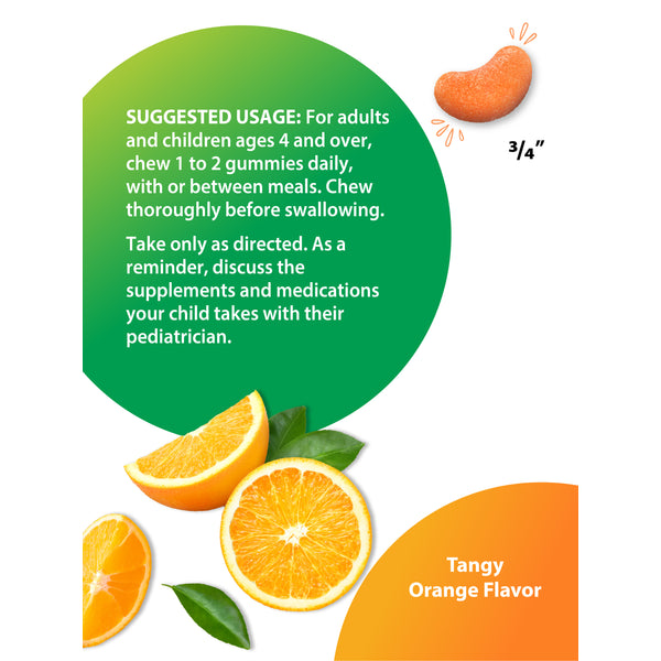 Gummy Vitamin C Slices 250 mg (per Serving), 90 Vegan Gummies