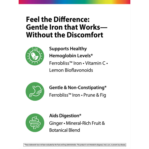 Complete Iron Mini-Tablets + Real Food Nutrients, 60 Vegan Mini-Tablets