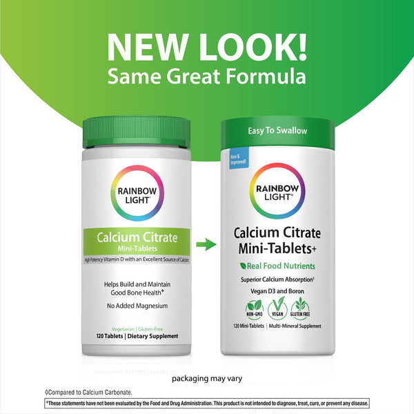 Calcium Citrate Mini-Tablets + Real Food Nutrients, 120 Vegan Mini-Tablets