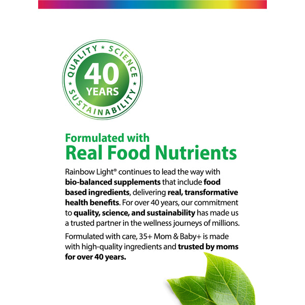 35+ Mom & Baby + Real Food Nutrients, 60 Caplets Quality
