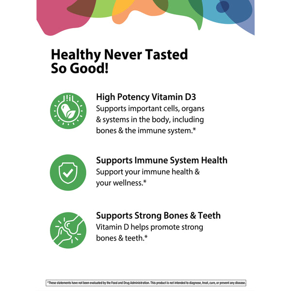 High Potency Vitamin D3 2,000 IU, 60 Vegetarian Gummies Benefits