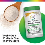 Daily Prebiotic + Probiotic Powder (Organic), 20 Billion CFU, 4.76 oz Bottle
