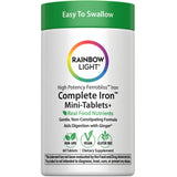 Mini-tabletas completas de hierro + nutrientes de alimentos reales, 60 mini-tabletas veganas