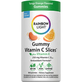 Rainbow Light Gummy Vitamin C Slices, Tangy Orange Flavored, with Vitamin E, 90 Gummies, Dietary Supplement.