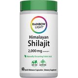 Himalayan Shilajit 2,000 mg with natural fulvic acid, NON-GMO, gluten-free, in 60 quick-release capsules.
