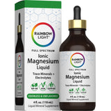 Full Spectrum Ionic Magnesium Liquid by Rainbow Light, 4 fl. oz. (118 mL), odorless and unflavored mineral supplement.