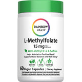 L-Methylfolate 15 mg per 2 capsules with Methyl B12 and Saffron, 60 vegan capsules, dietary supplement.