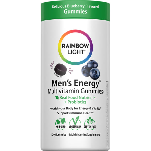 Men's Energy Multivitamin + Real Food Nutrients Gummies, 120 Vegetarian Gummies