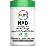 NAD⁺ Trans-Resveratrol Multi-Collagen, 60 rapid release capsules dietary supplement for health.