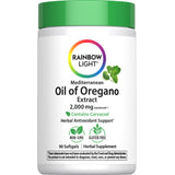 Rainbow Light Mediterranean Oil of Oregano Extract, 2,000 mg equivalent, with 90 softgels.