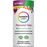 Rainbow Light Prenatal One+ 60 Vegan Caplets Multivitamin Supplement, supports pregnancy with essential nutrients.