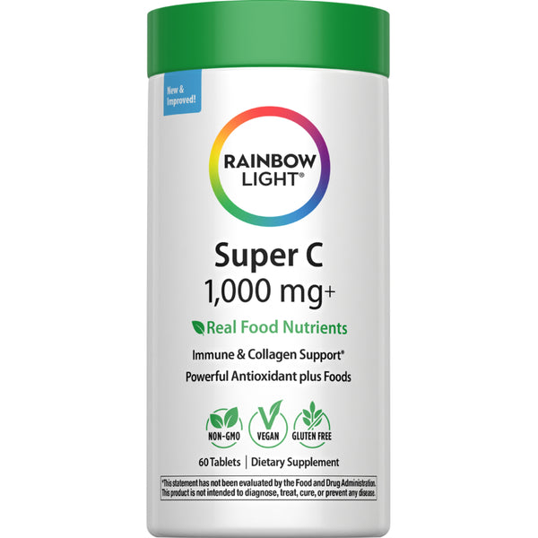 Super C 1,000 mg + Real Food Nutrients, 60 Vegan Caplets