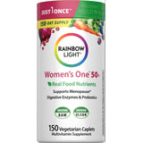 Women's One 50+ Multivitamin Supplement includes 150 vegetarian caplets for dietary support.