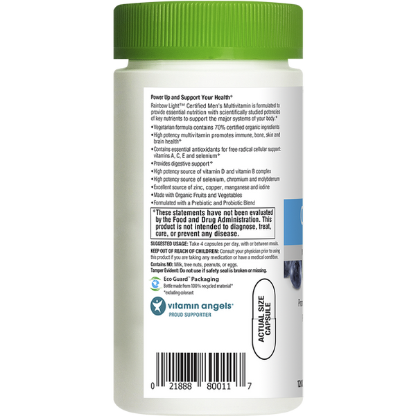 Certified Men's Multivitamin, 120 Vegetarian Capsules