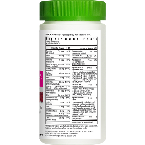 Certified Women's + Real Food Nutrients Multi, 120 Vegetarian Capsules