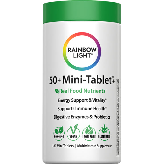 50+ Mini-Tablet plus Real Food Nutrients, 180 Vegan Tablets