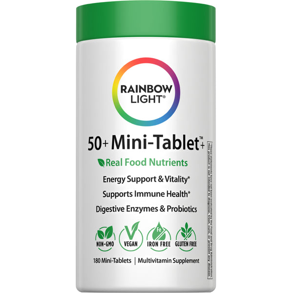 50+ Mini-Tablet plus Real Food Nutrients, 180 Vegan Tablets