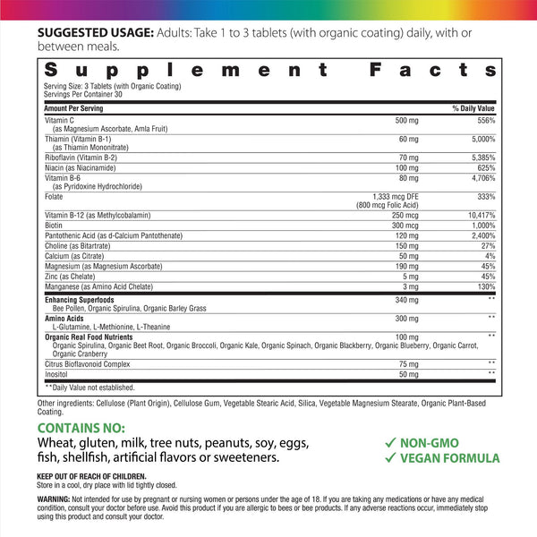 Complete B-Complex + Real Food Nutrients, 90 Vegan Caplets