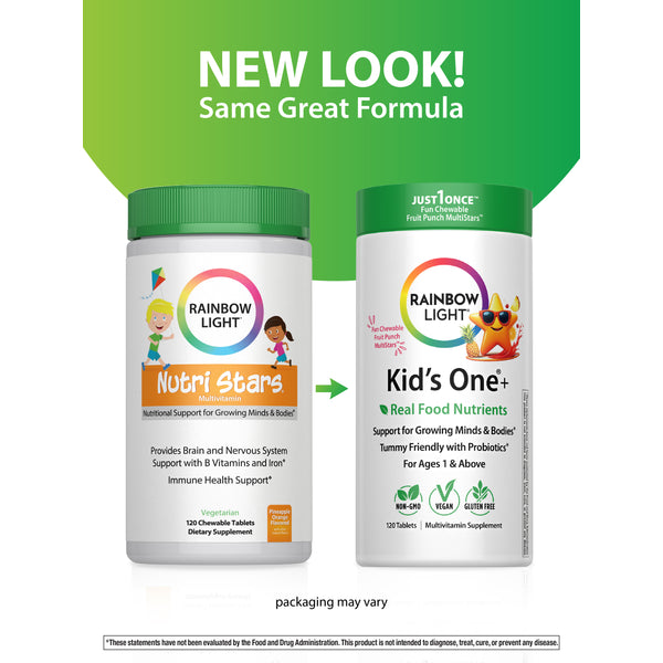 Kid’s One Multi + Real Food Nutrients Fruit Punch, 120 Chewable Vegan Tablets