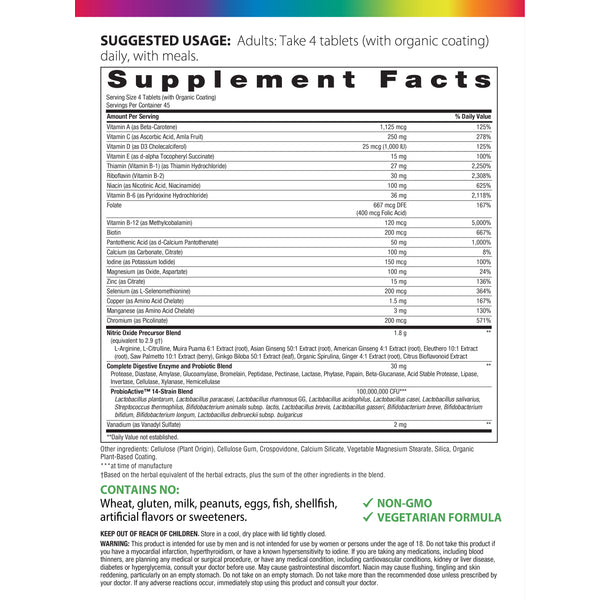 Performance Energy Multi For Men + Real Food Nutrients, 180 Vegetarian Caplets