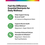 Calcium Magnesium and Vegan D3 + Real Food Nutrients, 180 Vegetarian Caplets