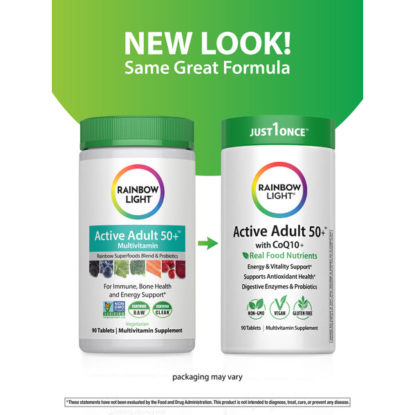 Active Adult 50+ plus Real Food Nutrients, 90 Vegan Caplets
