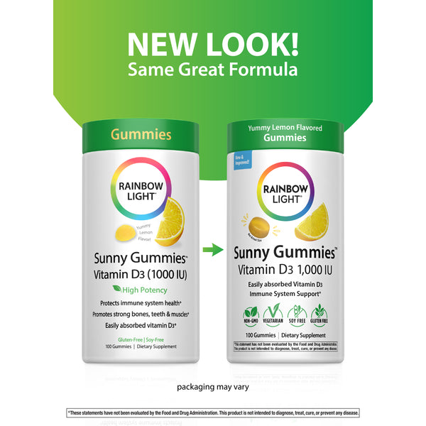 Sunny Gummies Vitamin D3 1,000 IU, 100 Vegetarian Gummies