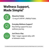 L-Methylfolate 5-MTHF 15 mg, 60 Vegan Capsules
