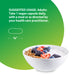 Graphic with suggested usage: Adults take 1 vegan capsule daily with a meal. Capsule outline shown is 3/4'' long. Bowl of yogurt, granola, berries.