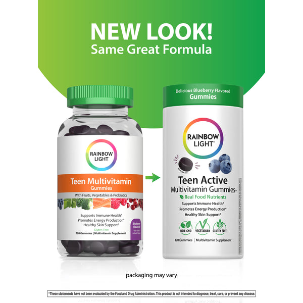 Teen Active Multivitamin + Real Food Nutrients Gummies, 120 Gummies