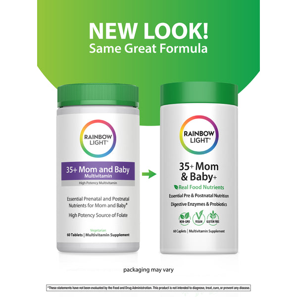 35+ Mom & Baby + Real Food Nutrients, 60 Caplets New Look