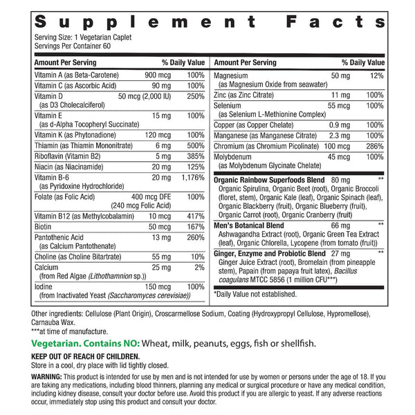 Men's One + Real Food Nutrients, 60 Vegetarian Caplets