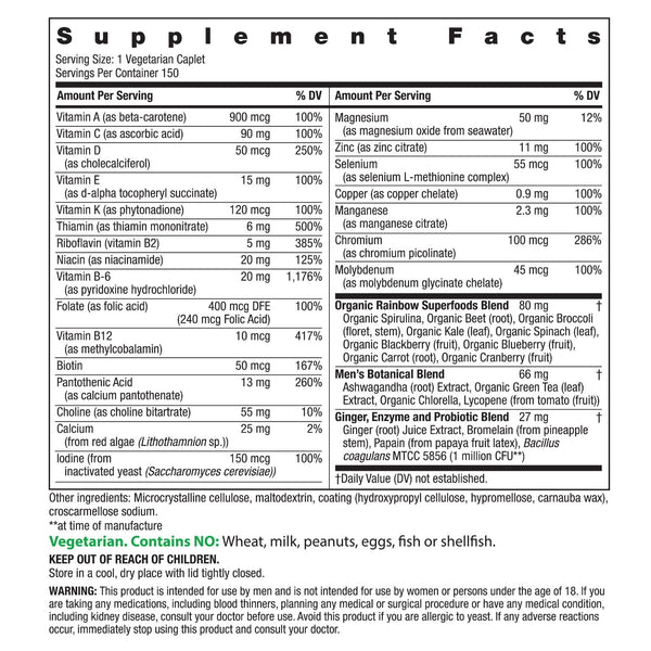 Men's One + Real Food Nutrients, 150 Vegetarian Caplets