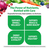 Product highlights graphic stating SUPPORTS OVERALL WELLNESS*, SUPPORTS MUSCLE & NERVE HEALTH*, ENERGY METABOLISM & VITALITY*, SUPPORTS DIGESTION*