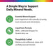Product highlights graphic stating Ionic magnesium, trace minerals, electrolytes, calibrated dropper, odorless, unflavored, sourced.