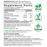 Supplement Facts panel for Magnesium Glycinate Powder Raspberry Lemon flavor, 5 oz, detailing nutritional information.