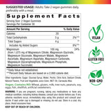 Supplement Facts panel for Magnesium 10-in-1 gummies, showing details for 60-count bottle.