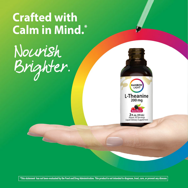 L-Theanine 200 mg Berry Flavor, 2 fl oz (59 mL) Dropper Bottle