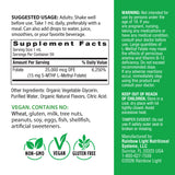 Supplement Facts panel detailing L-Methylfolate 15 mg in a 2 oz liquid form.