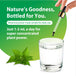 Nettle Leaf Liquid Extract dropper into water with nettle leaves. Text: 'Botanical power made simple. Just 1-2 mL a day.'