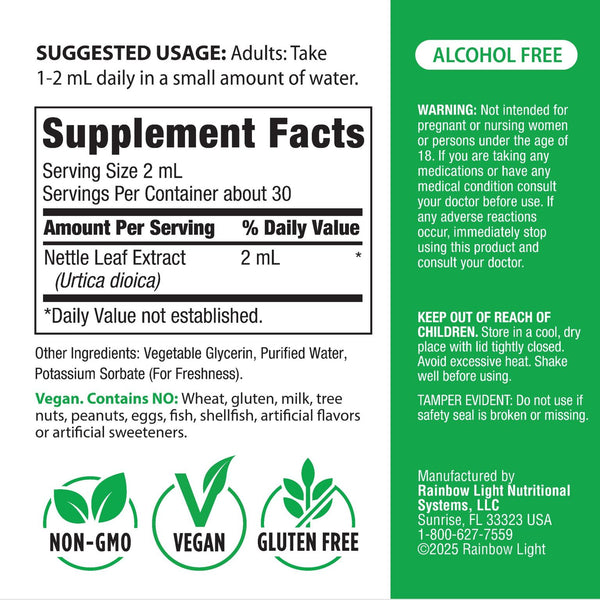 Nettle Leaf Liquid Extract Alcohol Free, 2 fl oz (59 mL) Liquid