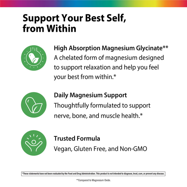 Glicinato de Magnesio 325 mg, 120 Cápsulas Veganas