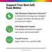 Product highlights graphic stating Mag Glycinate: High absorb, relaxation, Magnesium: Nerve, bone, muscle health, Trusted Formula: Vegan, Gluten Free, Non-GMO