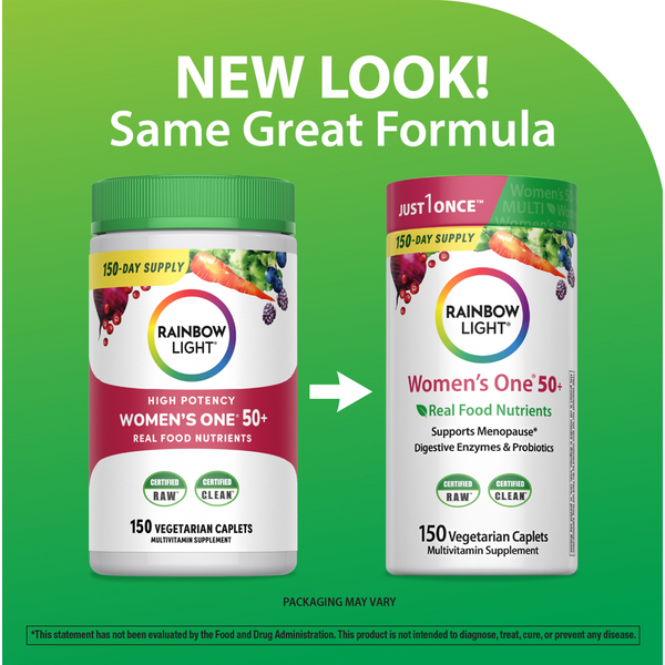 Women's One 50+ plus echte Lebensmittel-Nährstoffe, 150 vegetarische Tabletten