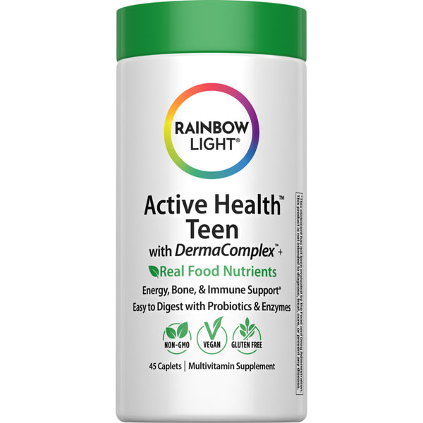 Active Health Teen with DermaComplex + Real Food Nutrients, 45 Vegan Caplets