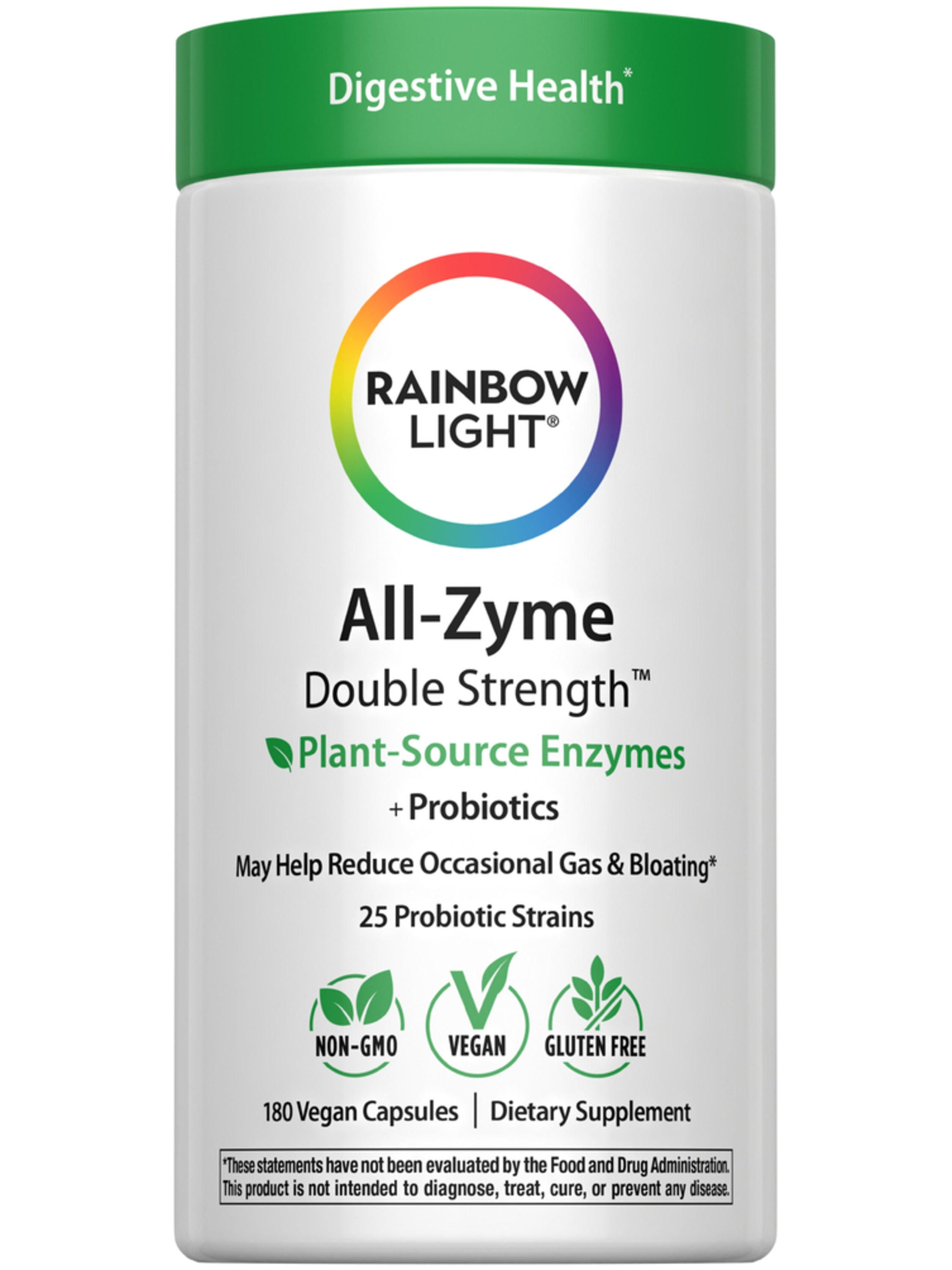 All-Zyme Double Strength, 180 Vegan Capsules Bottle