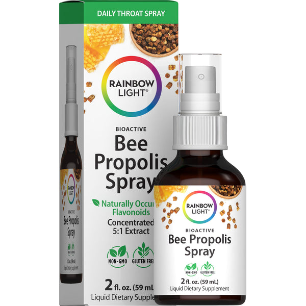 Rainbow Light Bioactive Bee Propolis Spray, 5:1 extract delivers flavonoids for daily throat care, 2 fl. oz.