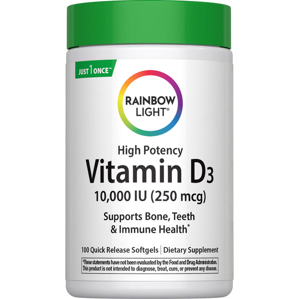 High Potency Vitamin D3 10,000 IU (250 mcg), 100 Quick Release Softgels